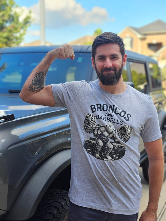 Broncos and Barbells T-Shirt – Sasquatch Off-Road Gym Shirt | Bella + Canvas 3001